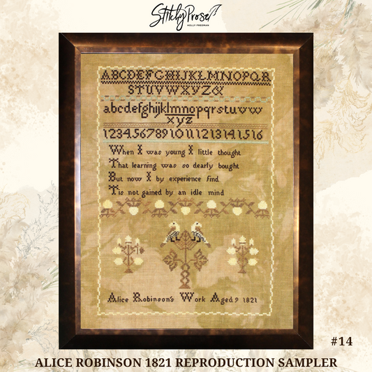 Alice Robinson 1821 Reproduction Sampler